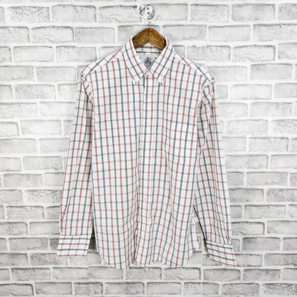 Brooks Brother Black Fleece Thom Bowne Button Down Shirt white windowpane BB1 - Picture 1 of 7